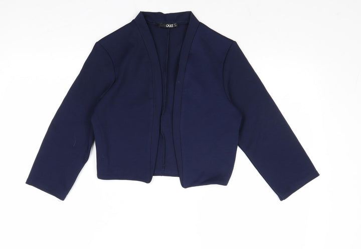 Quiz Womens Blue V-Neck Polyester Cardigan Jumper Size 12