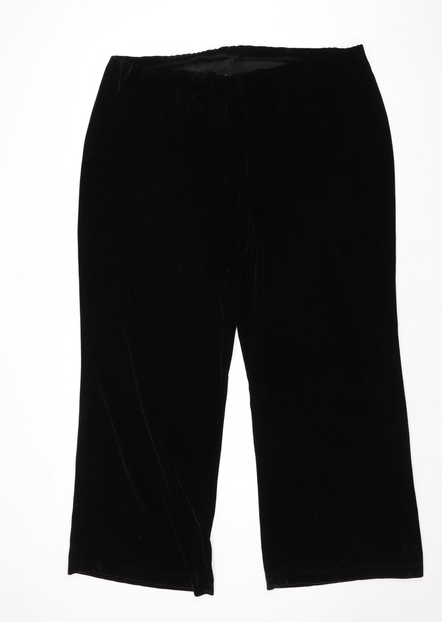 Marks and Spencer Womens Black Polyester Dress Pants Trousers Size 22 Regular