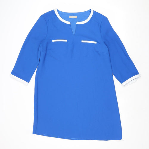 Planet Womens Blue Polyester A-Line Size 12 V-Neck Pullover