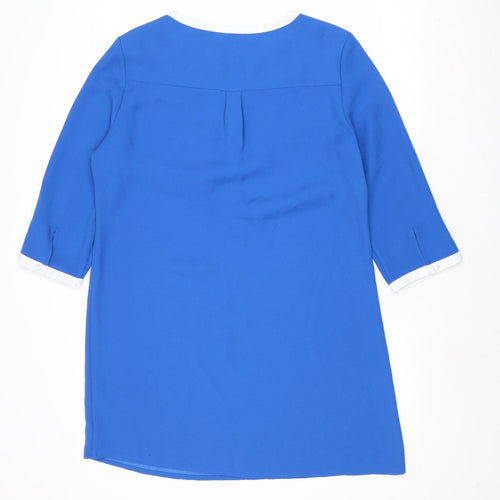 Planet Womens Blue Polyester A-Line Size 12 V-Neck Pullover