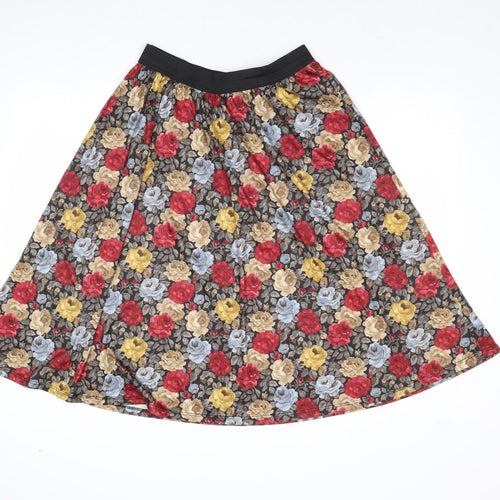 Miss Selfridge Womens Multicoloured Floral Polyester A-Line Skirt Size 12