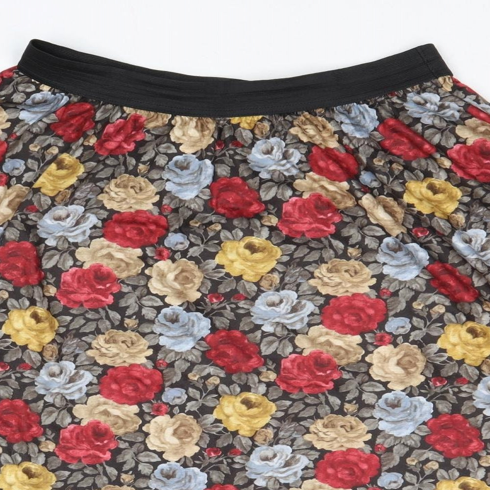 Miss Selfridge Womens Multicoloured Floral Polyester A-Line Skirt Size 12