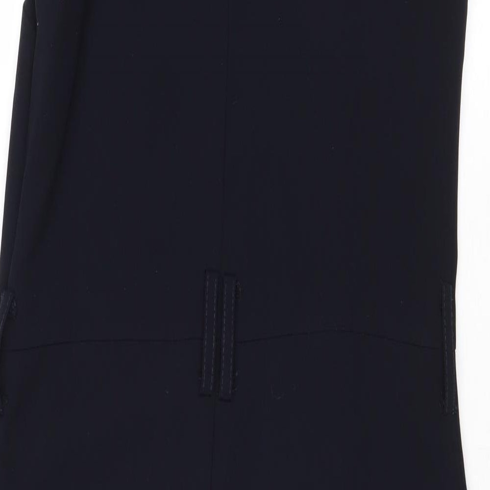 Topshop Womens Blue Polyester Pinafore/Dungaree Dress Size 8 Square Neck Zip