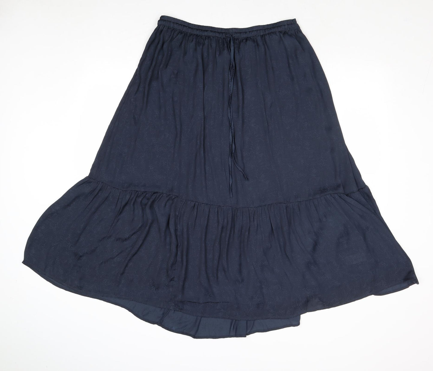 Per Una Womens Blue Polyester A-Line Skirt Size 14 Drawstring
