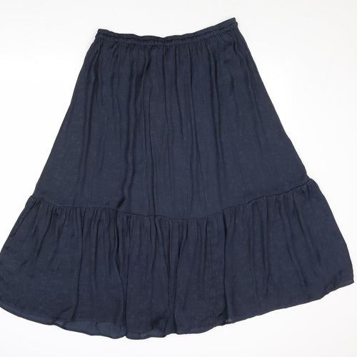 Per Una Womens Blue Polyester A-Line Skirt Size 14 Drawstring
