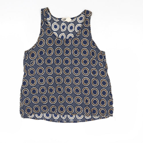 H&M Womens Multicoloured Geometric Polyester Basic Tank Size 6 Scoop Neck