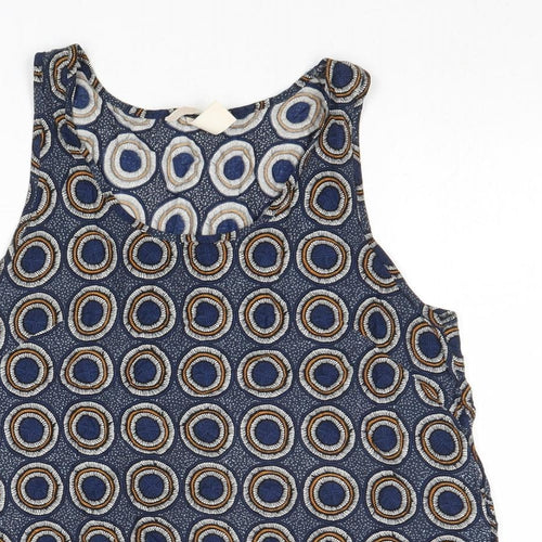 H&M Womens Multicoloured Geometric Polyester Basic Tank Size 6 Scoop Neck