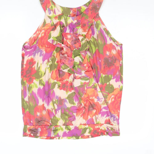 Wallis Womens Multicoloured Polyester Basic Tank Size M Round Neck