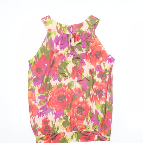Wallis Womens Multicoloured Polyester Basic Tank Size M Round Neck
