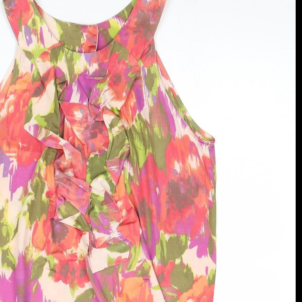 Wallis Womens Multicoloured Polyester Basic Tank Size M Round Neck
