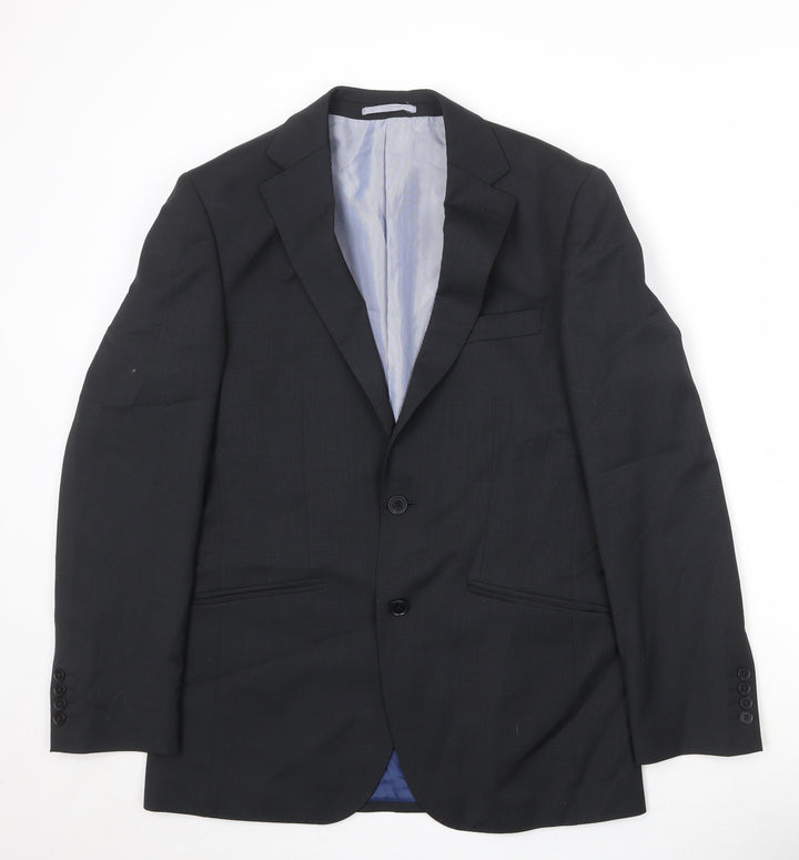 Marks and Spencer Mens Black Polyester Jacket Suit Jacket Size 38 Regular