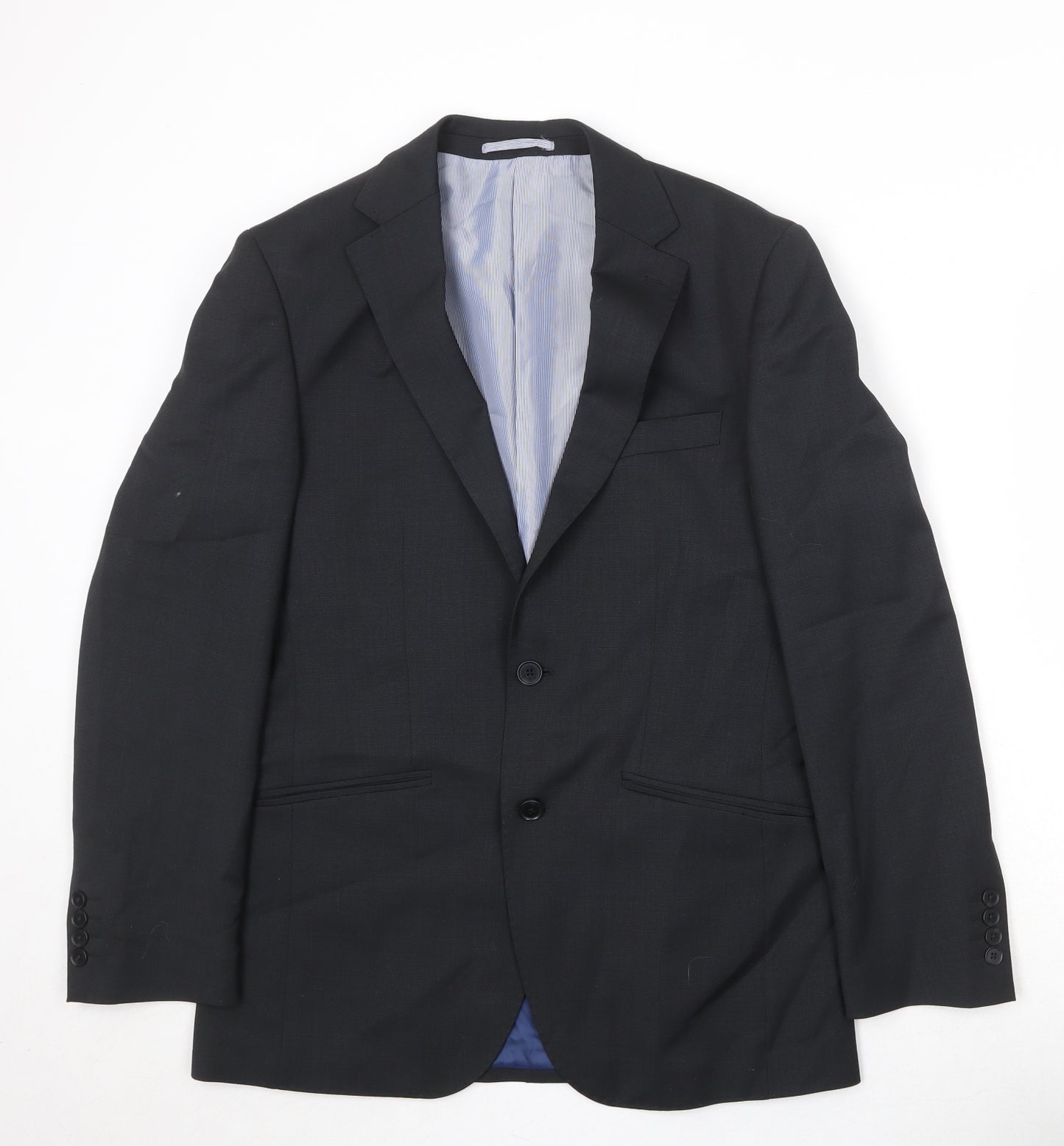 Marks and Spencer Mens Black Polyester Jacket Suit Jacket Size 38 Regular