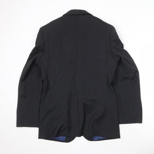 Marks and Spencer Mens Black Polyester Jacket Suit Jacket Size 38 Regular