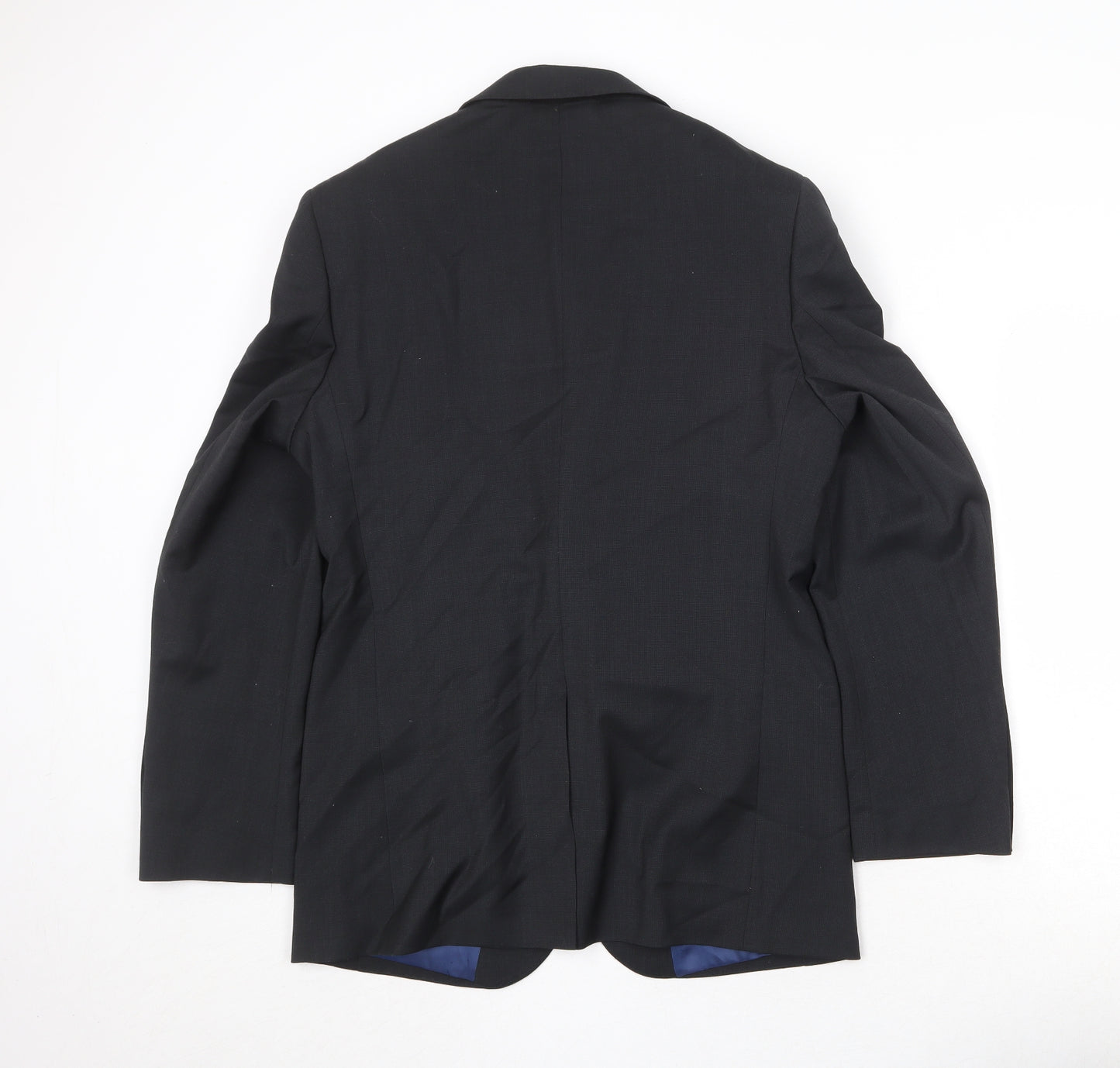 Marks and Spencer Mens Black Polyester Jacket Suit Jacket Size 38 Regular
