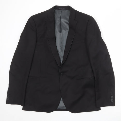 Red Herring Mens Black Polyester Jacket Suit Jacket Size 40 Regular