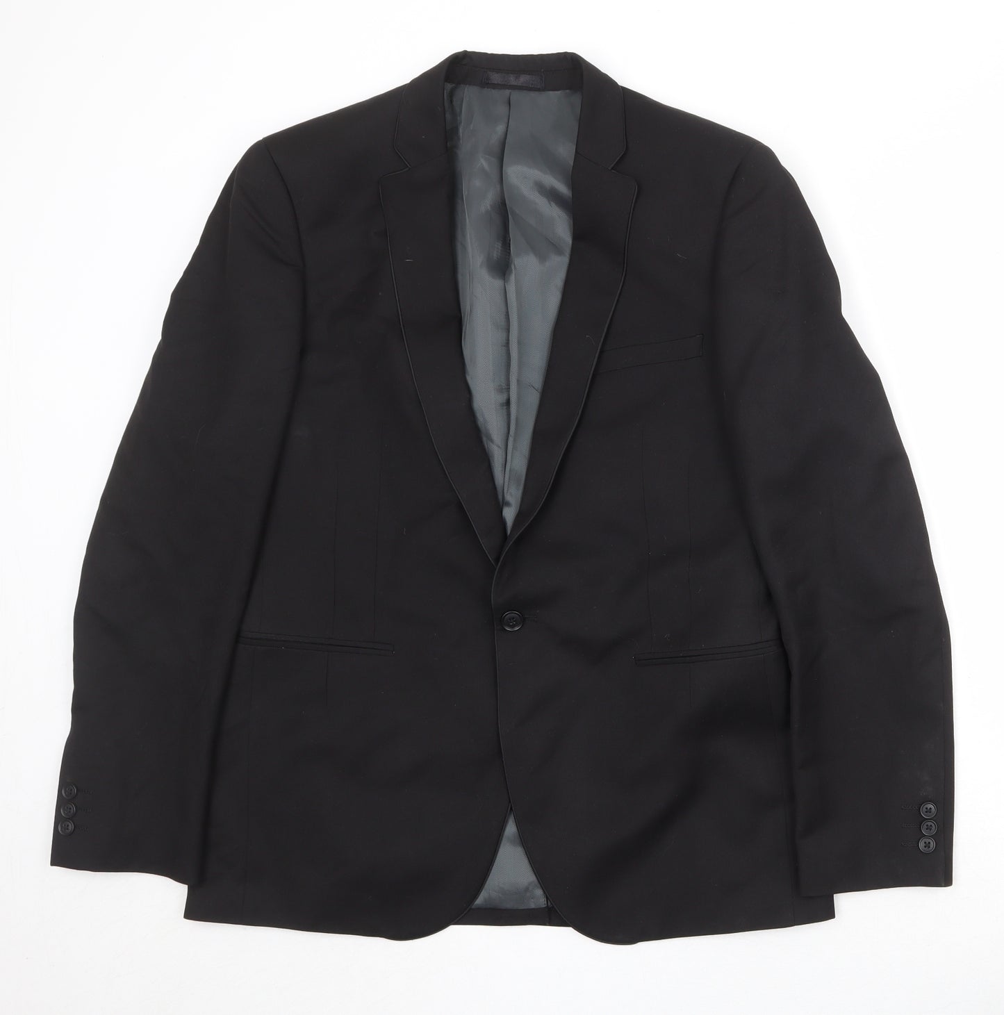 Red Herring Mens Black Polyester Jacket Suit Jacket Size 40 Regular