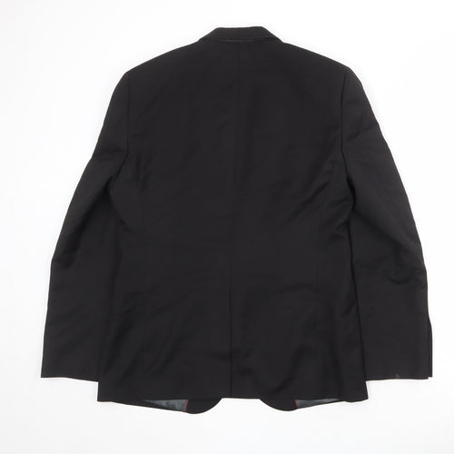 Red Herring Mens Black Polyester Jacket Suit Jacket Size 40 Regular