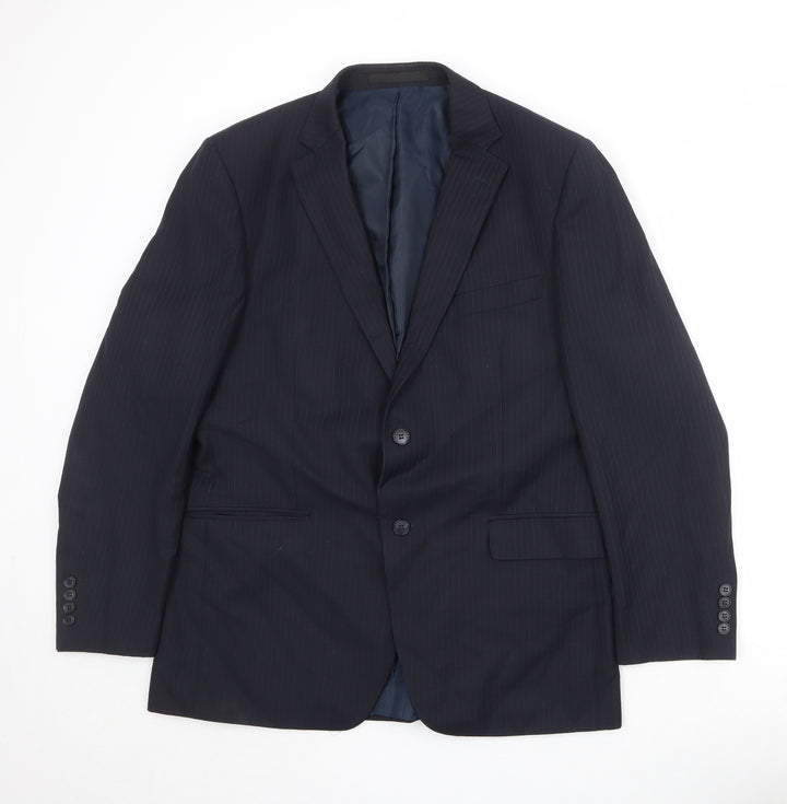 Marks and Spencer Mens Black Polyester Jacket Suit Jacket Size 42 Regular