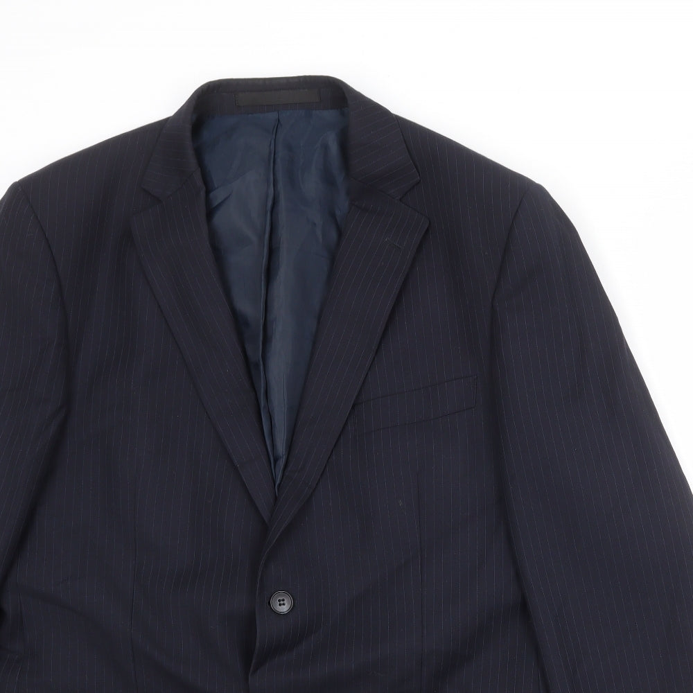 Marks and Spencer Mens Black Polyester Jacket Suit Jacket Size 42 Regular