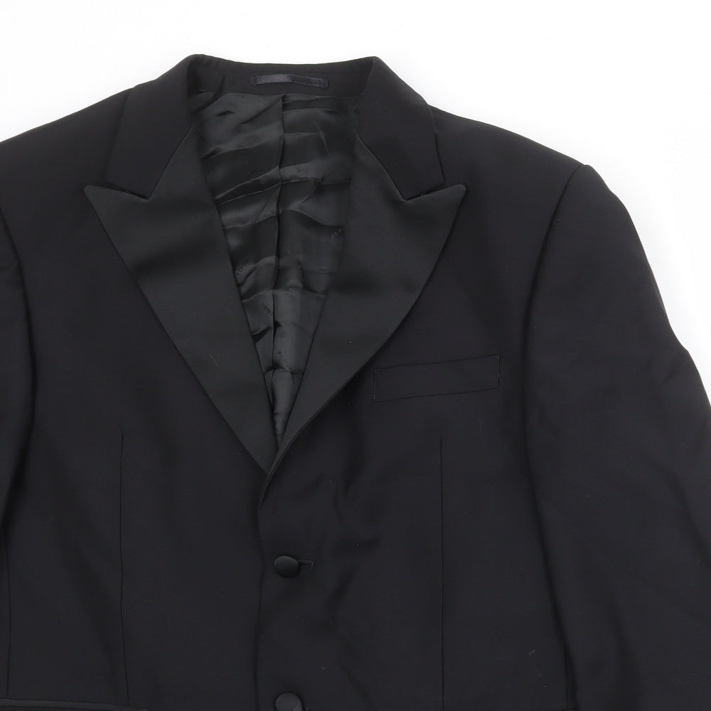 Pierre Cardin Mens Black Wool Jacket Suit Jacket Size 42 Regular