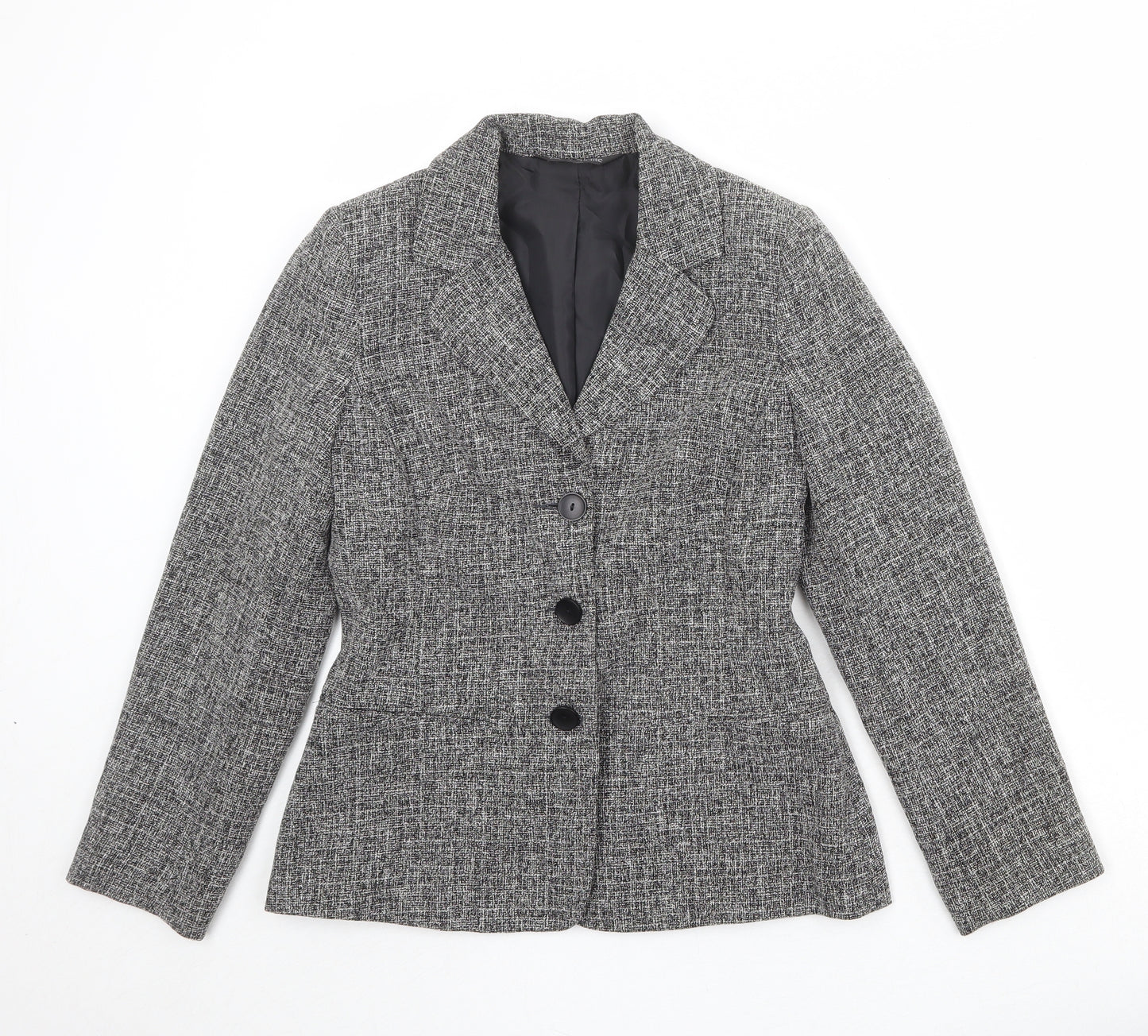 BHS Womens Black Polyester Jacket Blazer Size 8