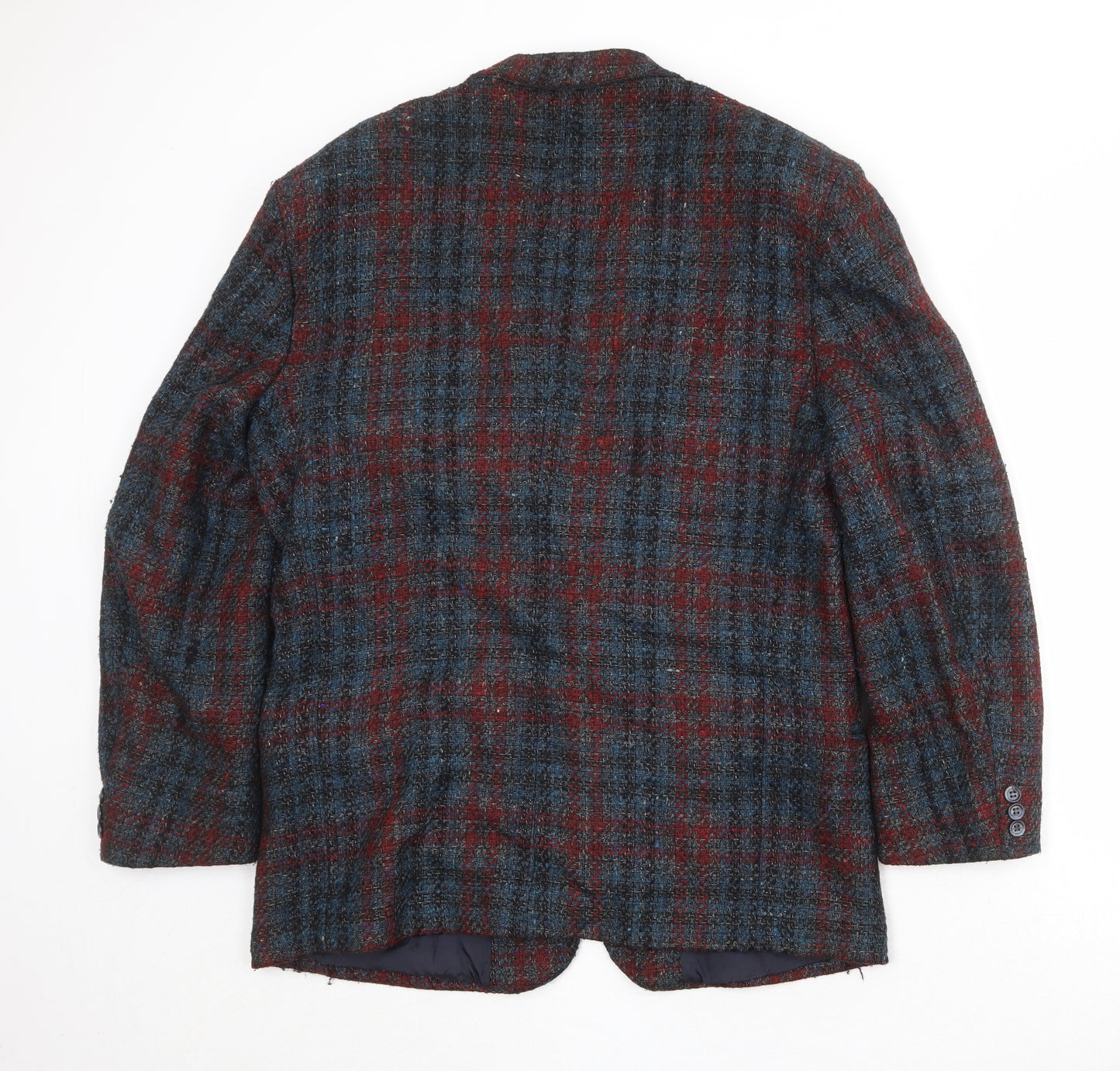 Sabre Mens Multicoloured Plaid Wool Jacket Blazer Size 42 Regular
