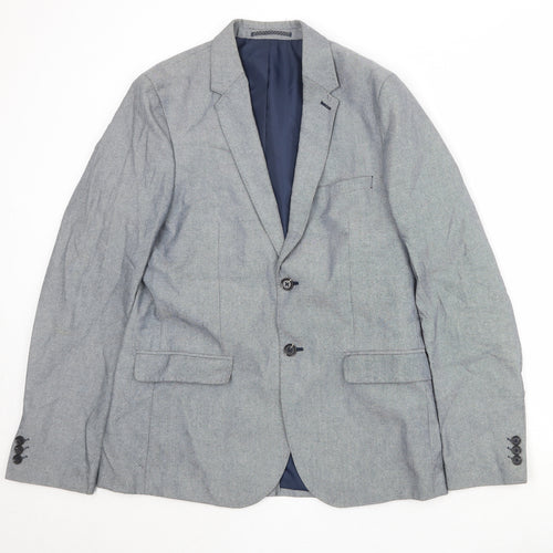 Marks and Spencer Mens Grey Cotton Jacket Suit Jacket Size 40 Regular