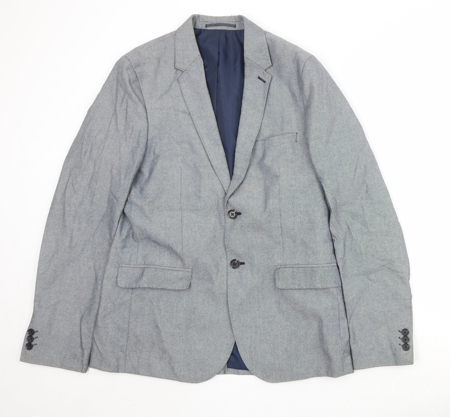 Marks and Spencer Mens Grey Cotton Jacket Suit Jacket Size 40 Regular