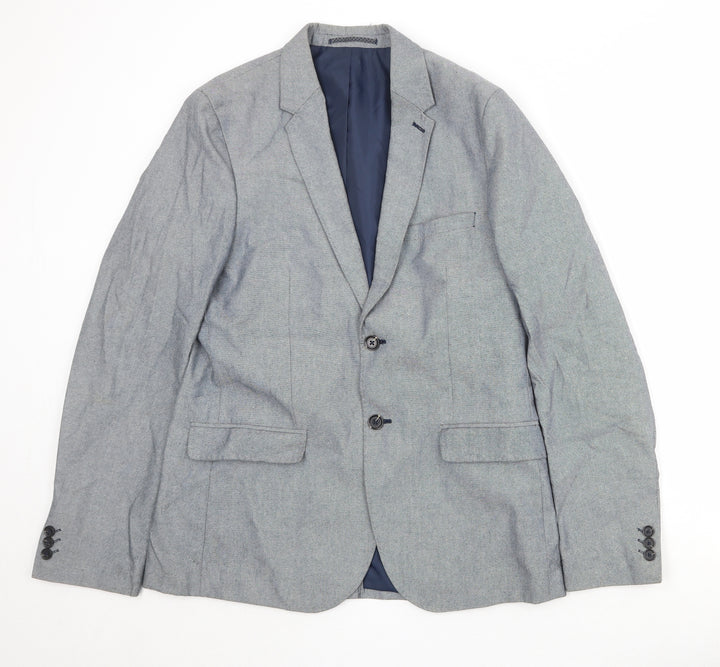 Marks and Spencer Mens Grey Cotton Jacket Suit Jacket Size 40 Regular