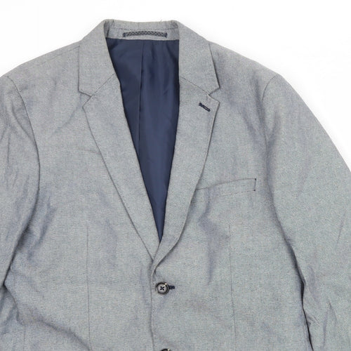 Marks and Spencer Mens Grey Cotton Jacket Suit Jacket Size 40 Regular