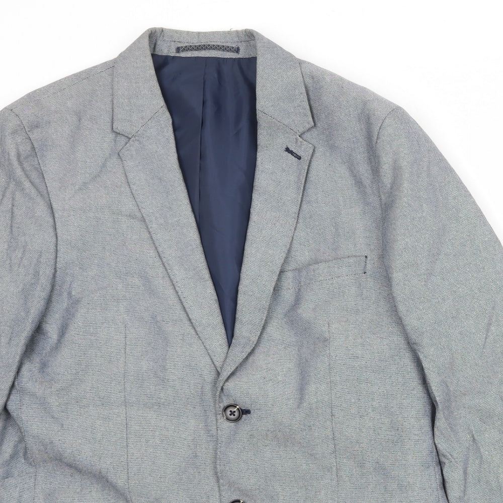 Marks and Spencer Mens Grey Cotton Jacket Suit Jacket Size 40 Regular