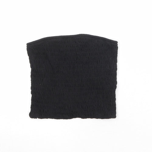 Monki Womens Black Cotton Basic Tank Size S Off the Shoulder