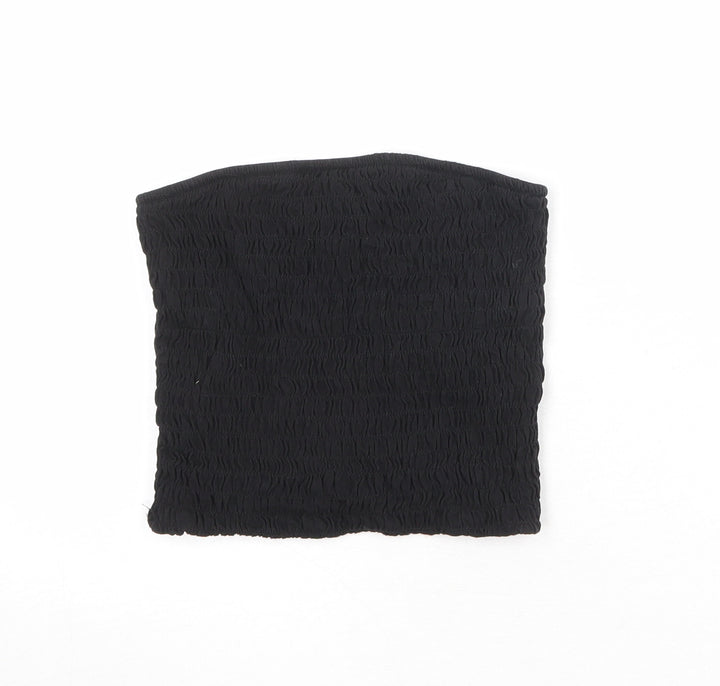 Monki Womens Black Cotton Basic Tank Size S Off the Shoulder