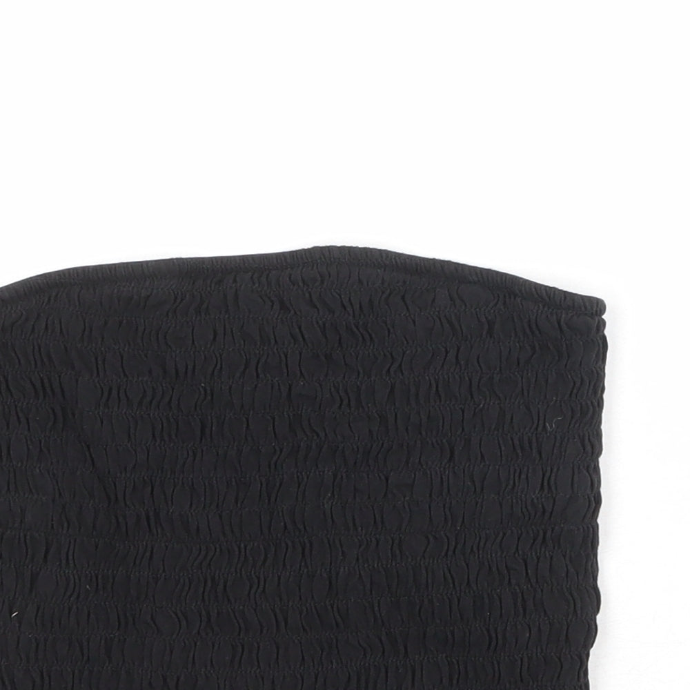 Monki Womens Black Cotton Basic Tank Size S Off the Shoulder
