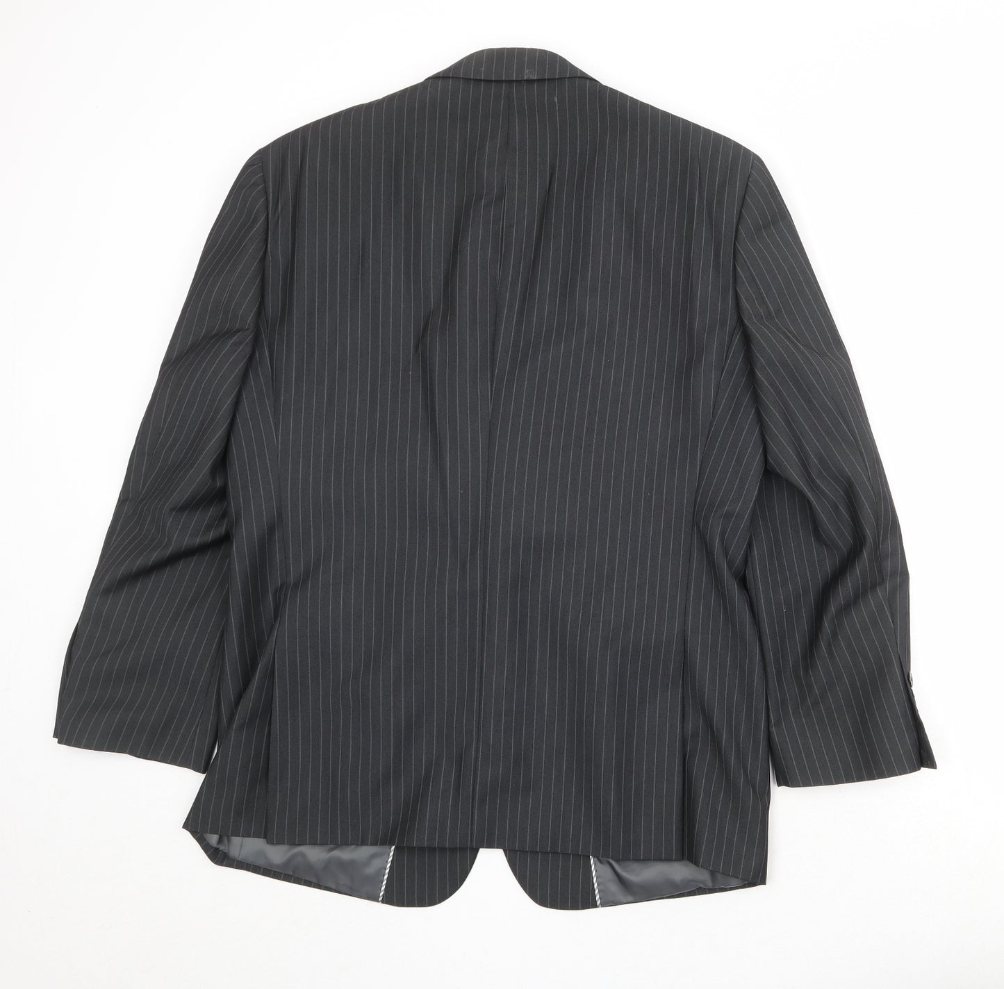 Charlton Grey Mens Grey Striped Polyester Jacket Suit Jacket Size 42 Regular