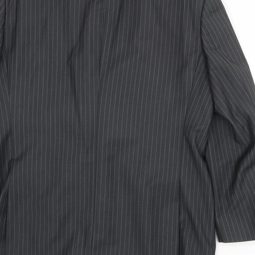 Charlton Grey Mens Grey Striped Polyester Jacket Suit Jacket Size 42 Regular