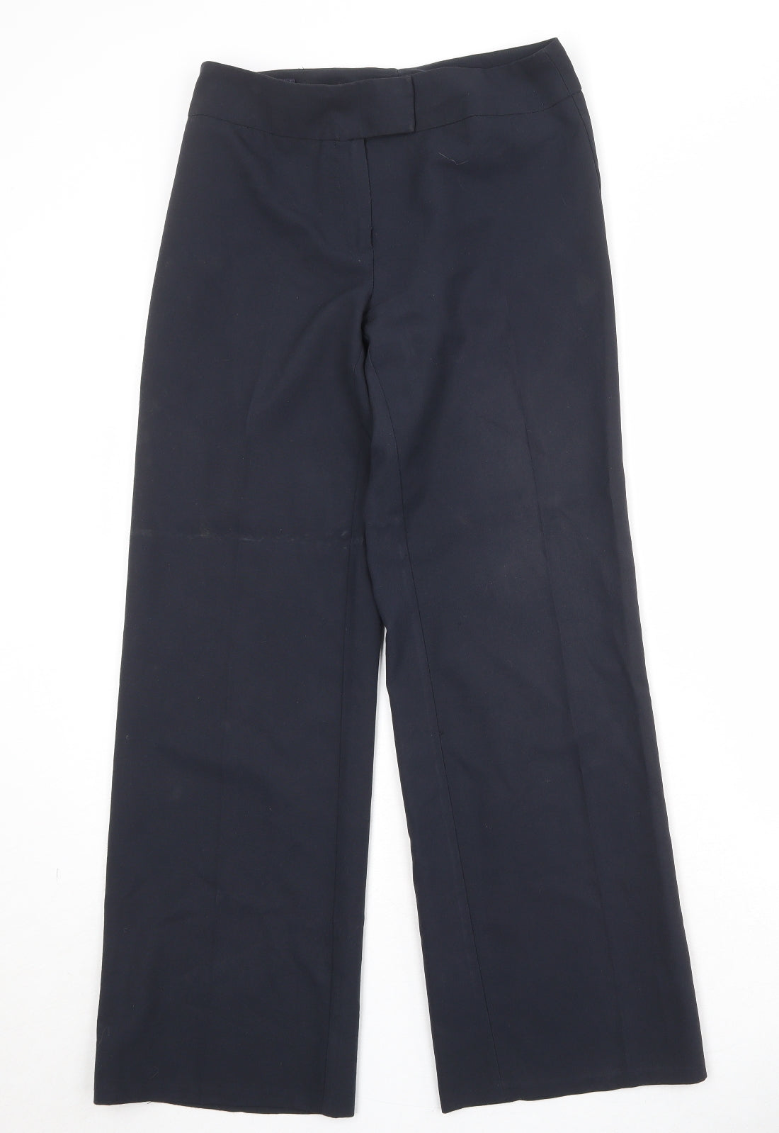 M&Co Womens Blue Polyester Dress Pants Trousers Size 10 Regular Zip