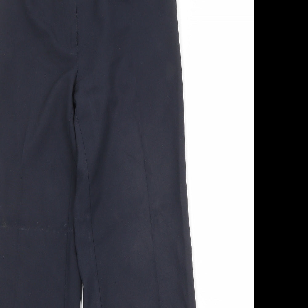 M&Co Womens Blue Polyester Dress Pants Trousers Size 10 Regular Zip