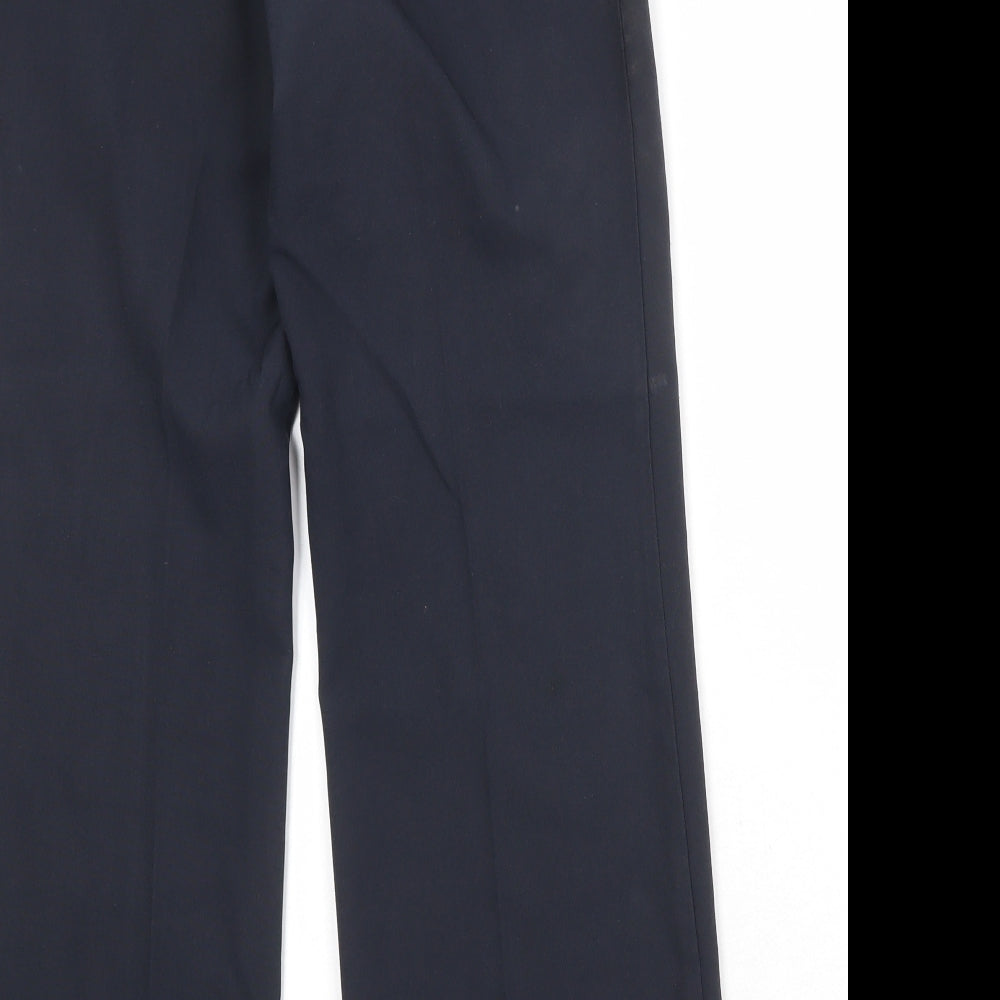 M&Co Womens Blue Polyester Dress Pants Trousers Size 10 Regular Zip