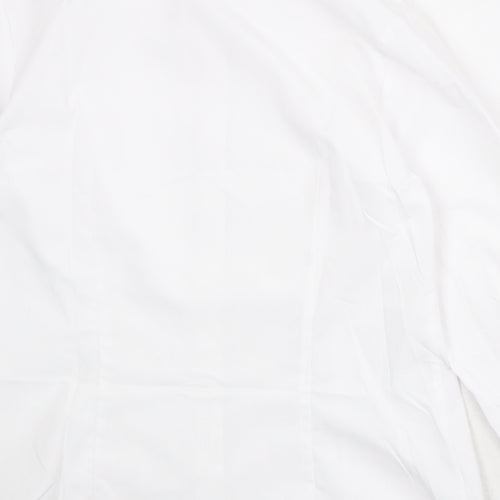 Disley Womens White Polyester Basic Button-Up Size 10 Collared
