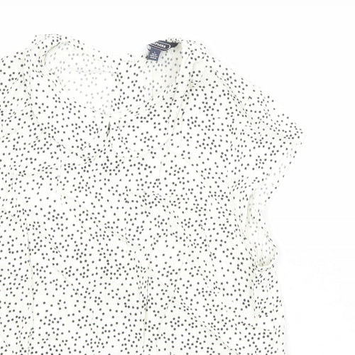 Amphora Womens Ivory Geometric Viscose Basic Blouse Size 14 Round Neck - Star Pattern
