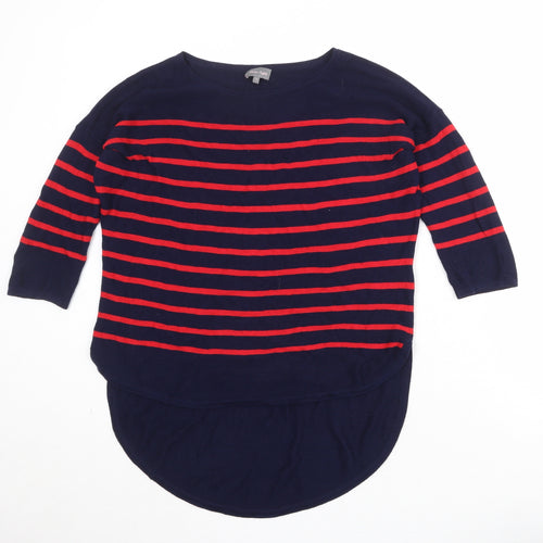 Phase Eight Womens Blue Boat Neck Striped Viscose Pullover Jumper Size S