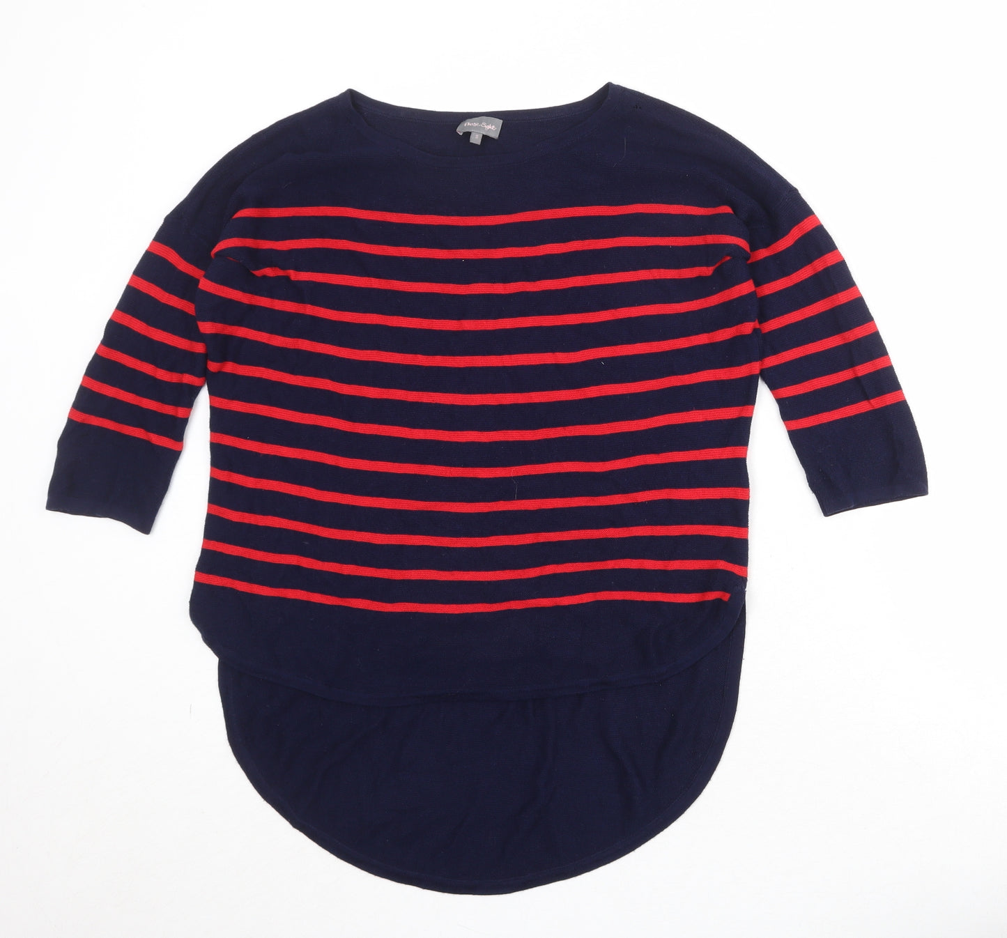 Phase Eight Womens Blue Boat Neck Striped Viscose Pullover Jumper Size S