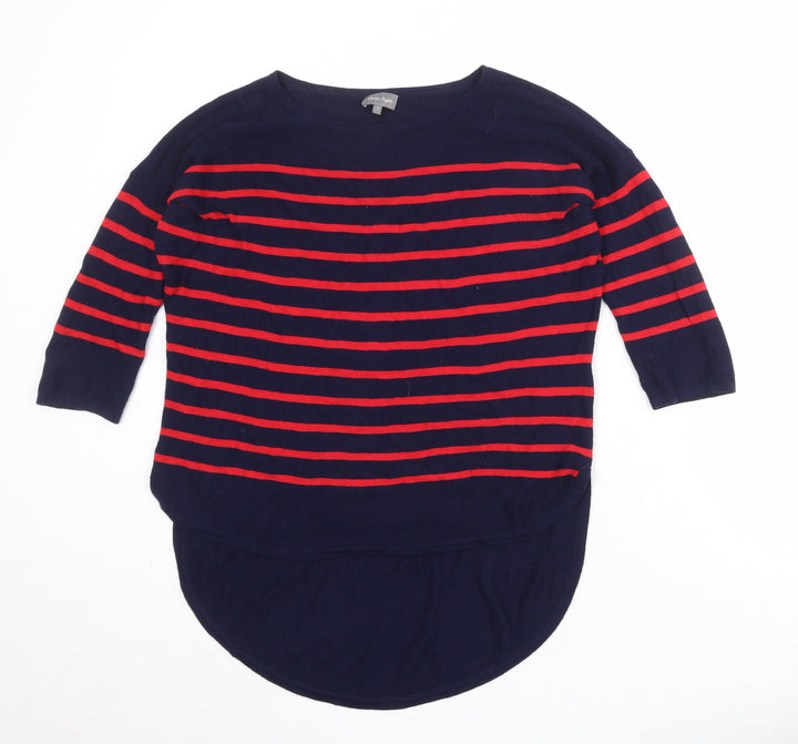 Phase Eight Womens Blue Boat Neck Striped Viscose Pullover Jumper Size S