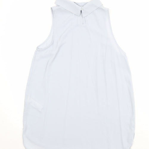 New Look Womens Blue Polyester Basic Tank Size 12 Round Neck