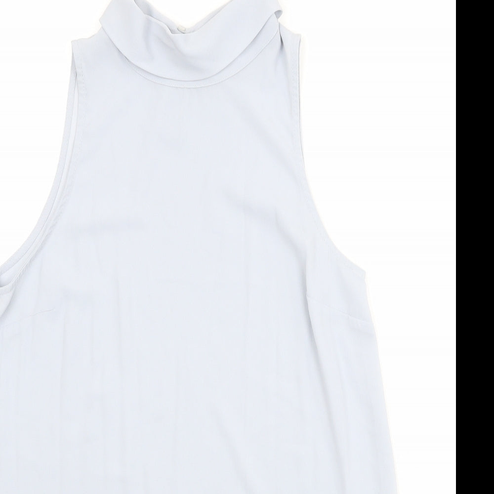 New Look Womens Blue Polyester Basic Tank Size 12 Round Neck