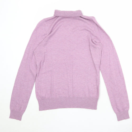 Sophie Gray Womens Purple Roll Neck Acrylic Pullover Jumper Size 12