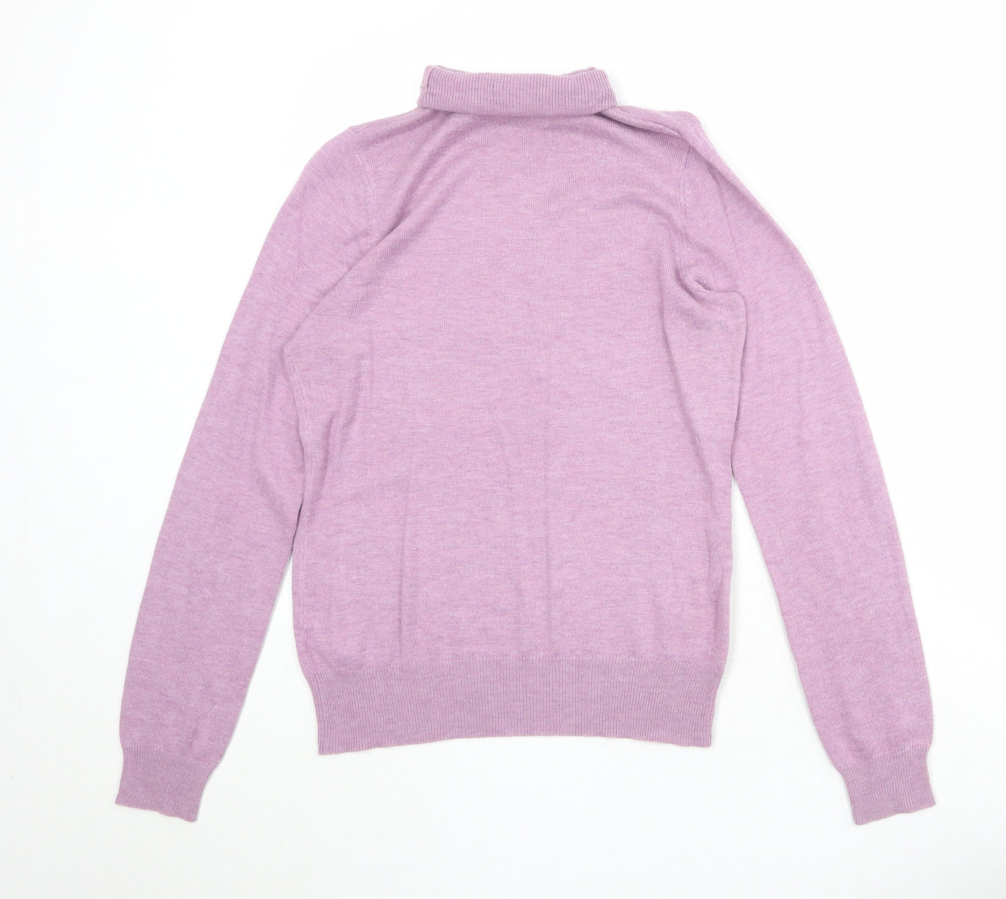 Sophie Gray Womens Purple Roll Neck Acrylic Pullover Jumper Size 12