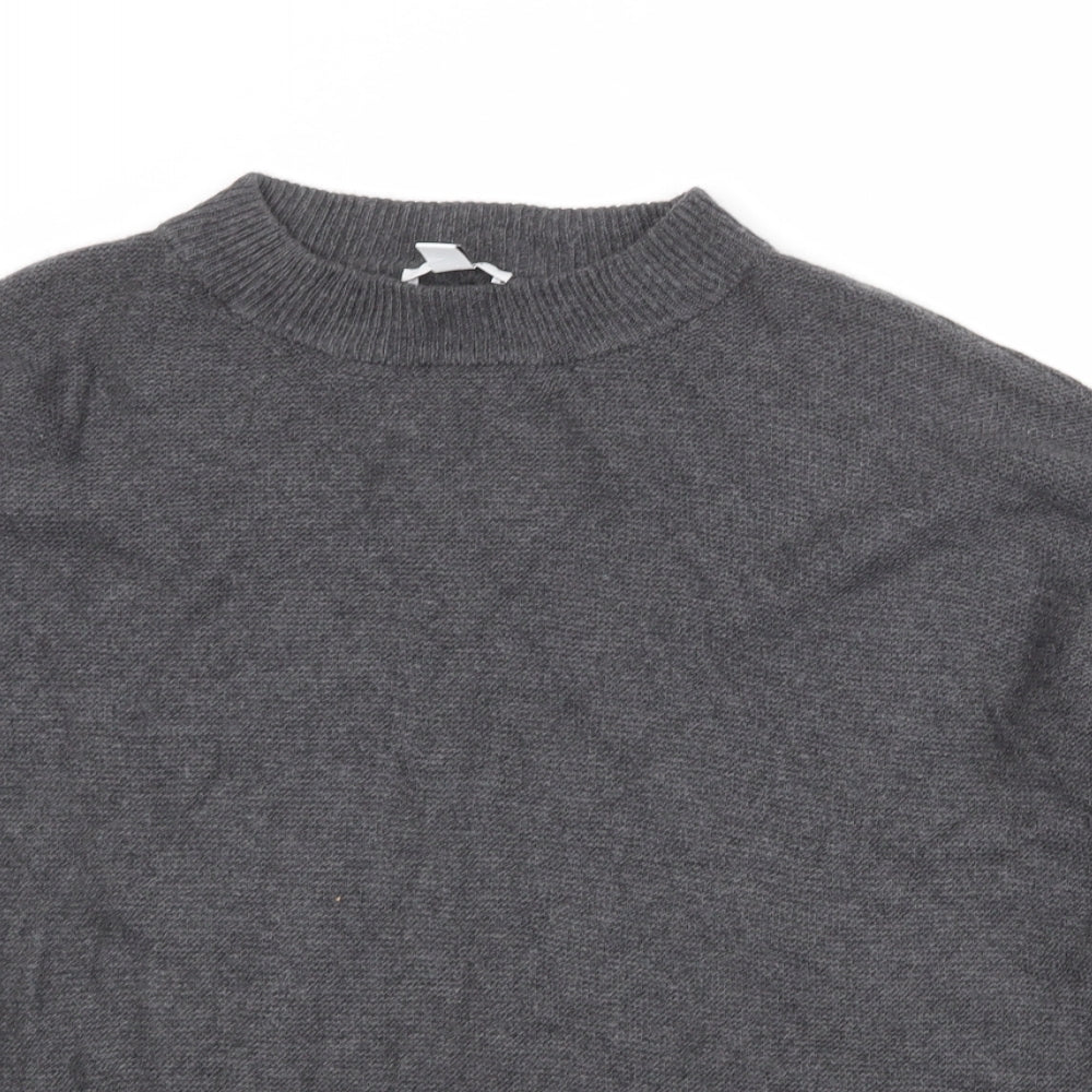 Daily Ritual Womens Grey Mock Neck Viscose Pullover Jumper Size L