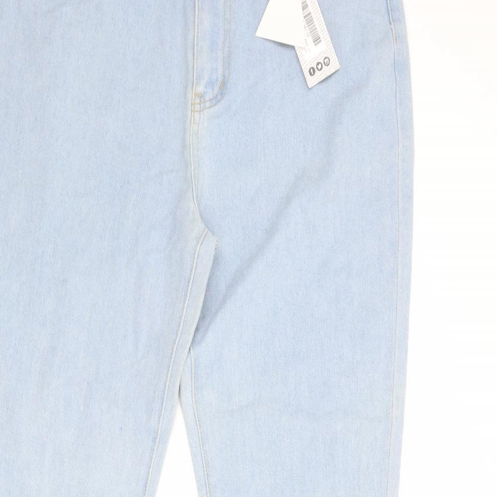 Boohoo Womens Blue Cotton Flared Jeans Size 14 Regular Zip